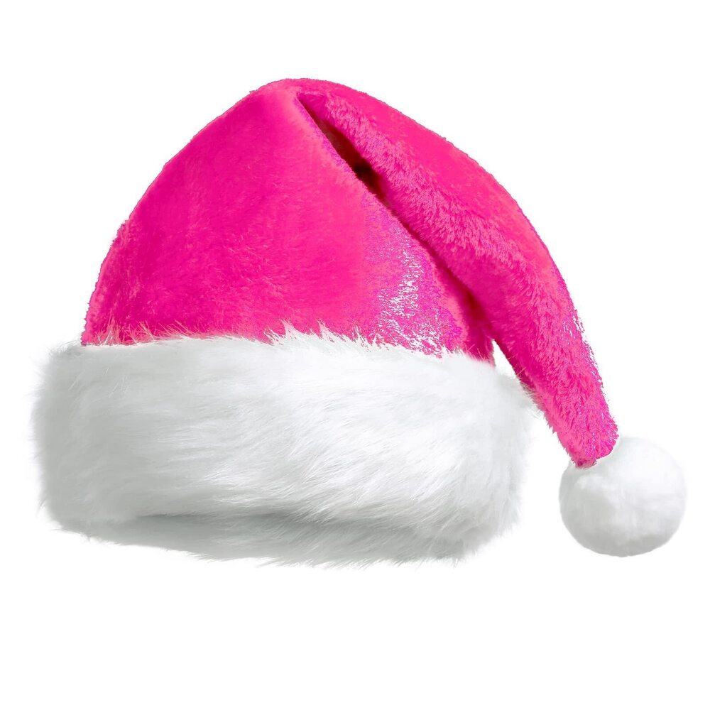 8644 Adult's Christmas Santa Claus Hat Plush Santa Cap Velvet Headwear